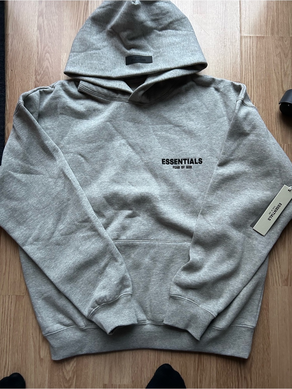 Essentials Fear of God Light Grey Logo Pullover Hoodie
